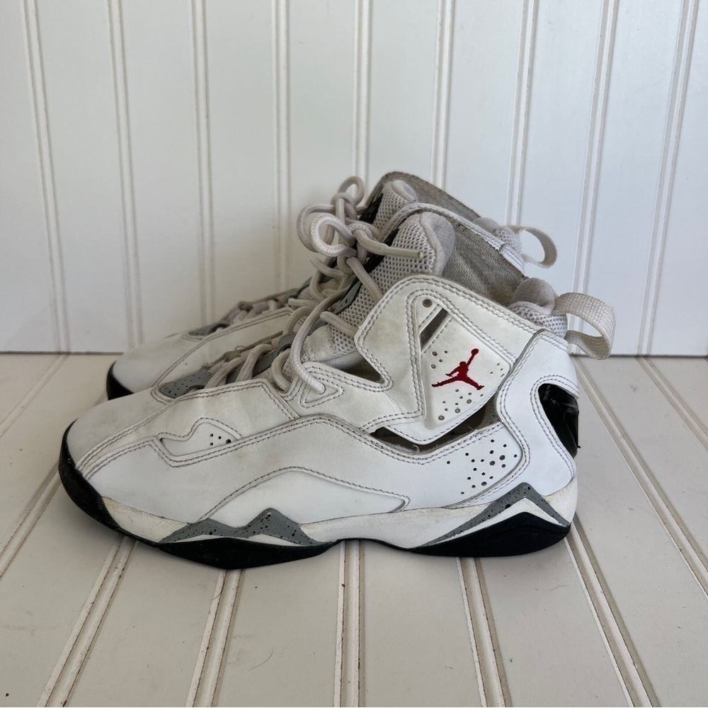 Nike Jordan Air True Flight Mid White Cement Basketball Sneakers Youth 4